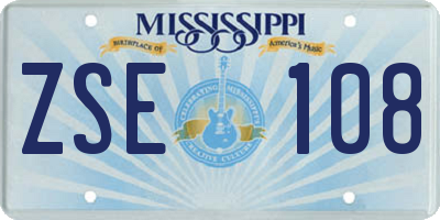 MS license plate ZSE108