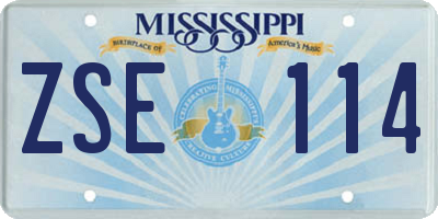 MS license plate ZSE114