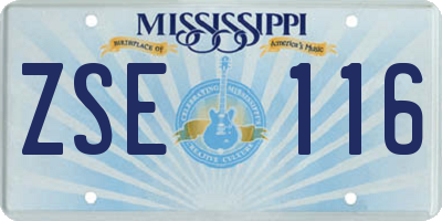 MS license plate ZSE116