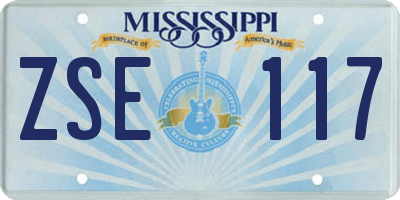 MS license plate ZSE117