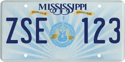 MS license plate ZSE123