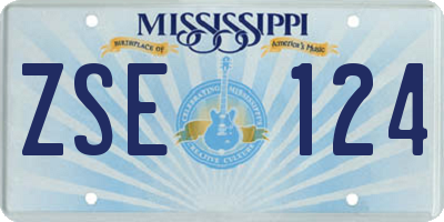 MS license plate ZSE124