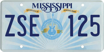 MS license plate ZSE125