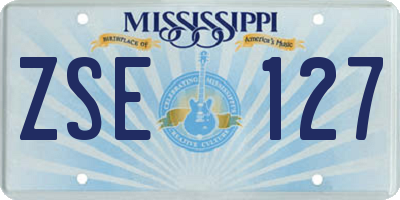 MS license plate ZSE127