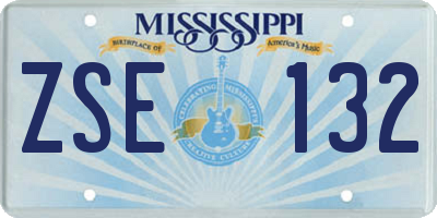 MS license plate ZSE132