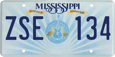 MS license plate ZSE134