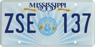 MS license plate ZSE137