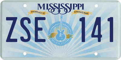 MS license plate ZSE141