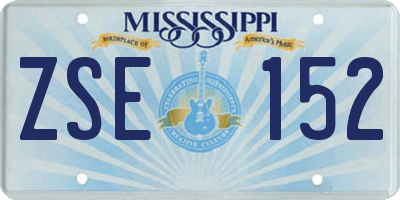 MS license plate ZSE152