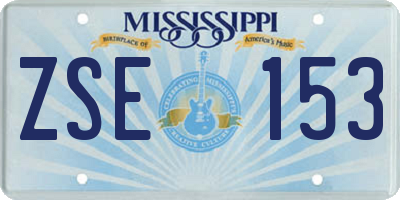 MS license plate ZSE153
