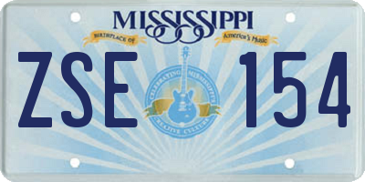 MS license plate ZSE154