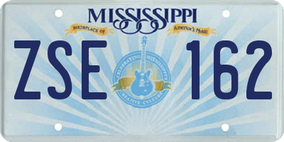 MS license plate ZSE162