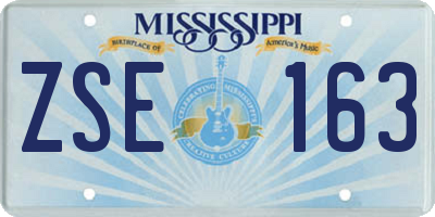 MS license plate ZSE163