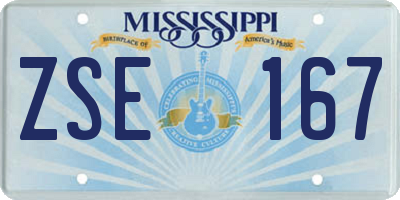 MS license plate ZSE167