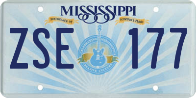 MS license plate ZSE177