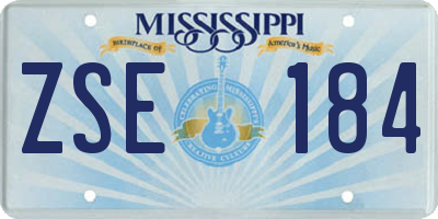 MS license plate ZSE184