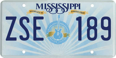 MS license plate ZSE189