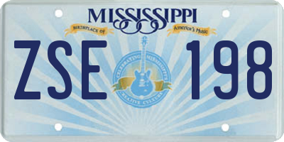 MS license plate ZSE198