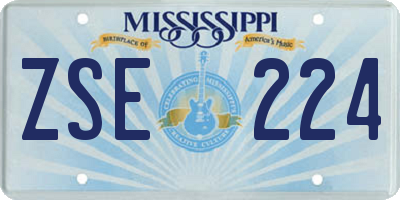 MS license plate ZSE224