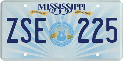 MS license plate ZSE225