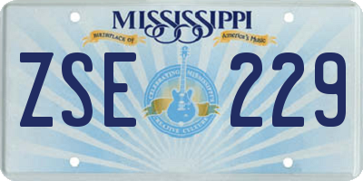 MS license plate ZSE229
