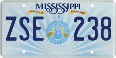MS license plate ZSE238