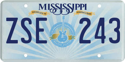 MS license plate ZSE243