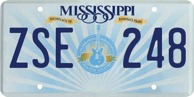 MS license plate ZSE248