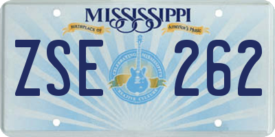 MS license plate ZSE262