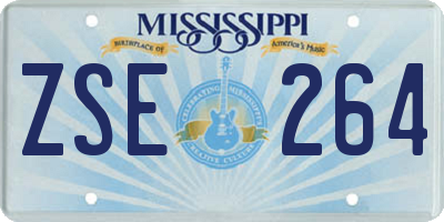 MS license plate ZSE264