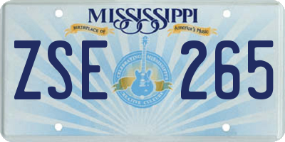 MS license plate ZSE265