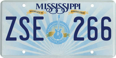 MS license plate ZSE266