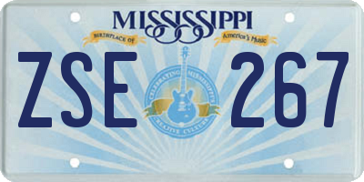 MS license plate ZSE267
