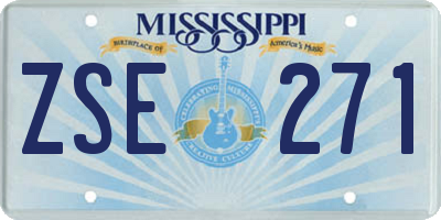 MS license plate ZSE271