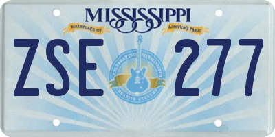 MS license plate ZSE277