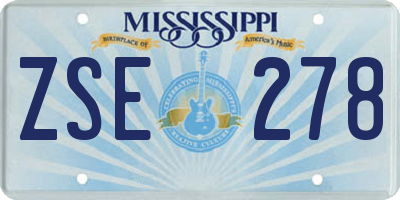 MS license plate ZSE278