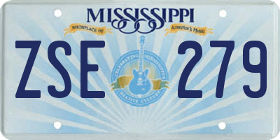 MS license plate ZSE279