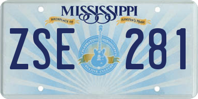 MS license plate ZSE281