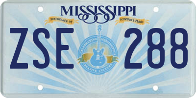 MS license plate ZSE288