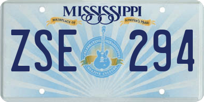 MS license plate ZSE294