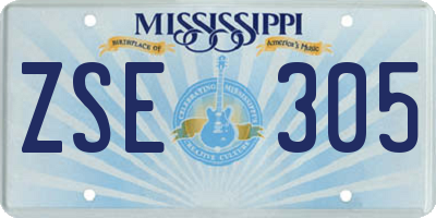 MS license plate ZSE305