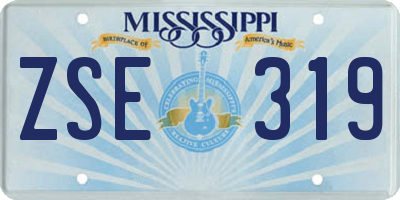 MS license plate ZSE319