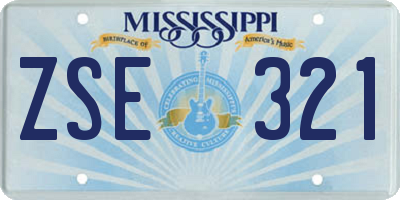 MS license plate ZSE321
