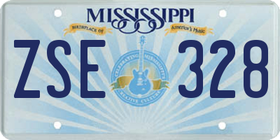 MS license plate ZSE328