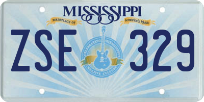 MS license plate ZSE329