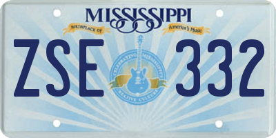 MS license plate ZSE332