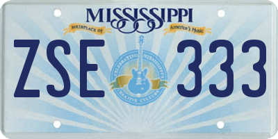 MS license plate ZSE333