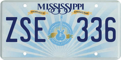 MS license plate ZSE336