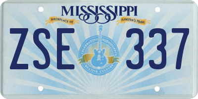 MS license plate ZSE337