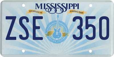 MS license plate ZSE350